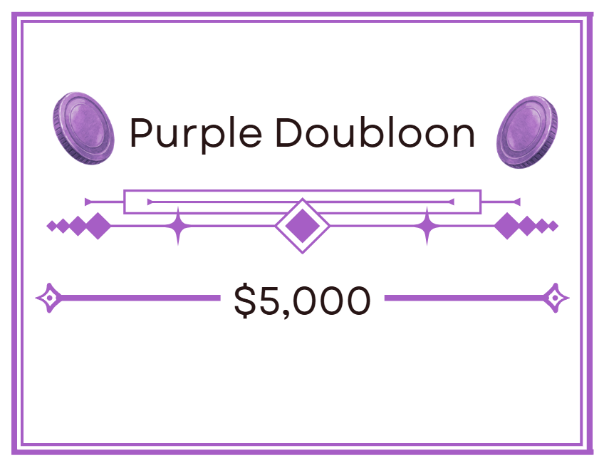 Purple Doubloon sponsorship, $5,000