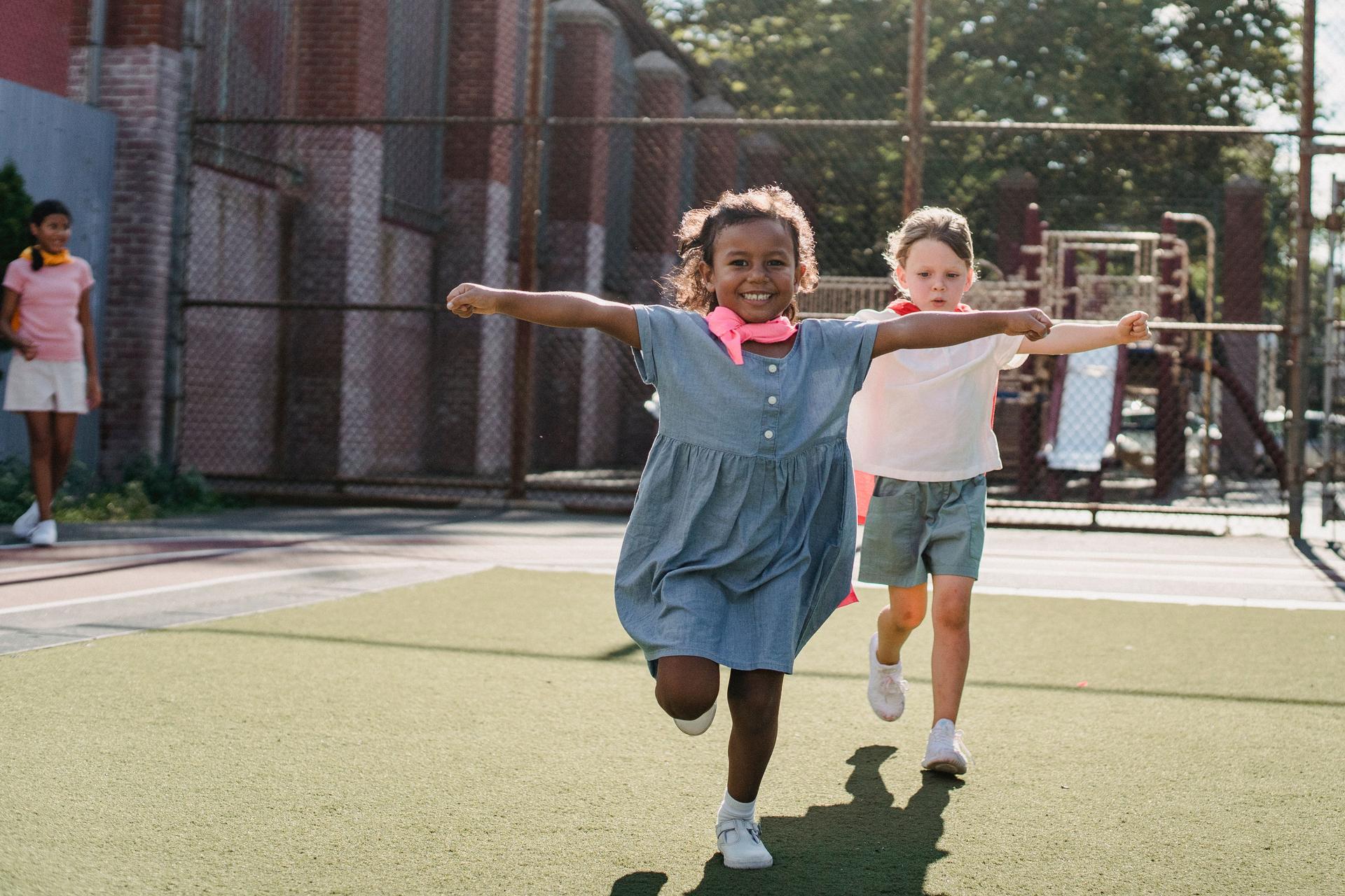 Children playing together on a playground